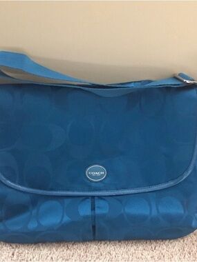 Coach Teal Signature Crossbody Messenger Bag